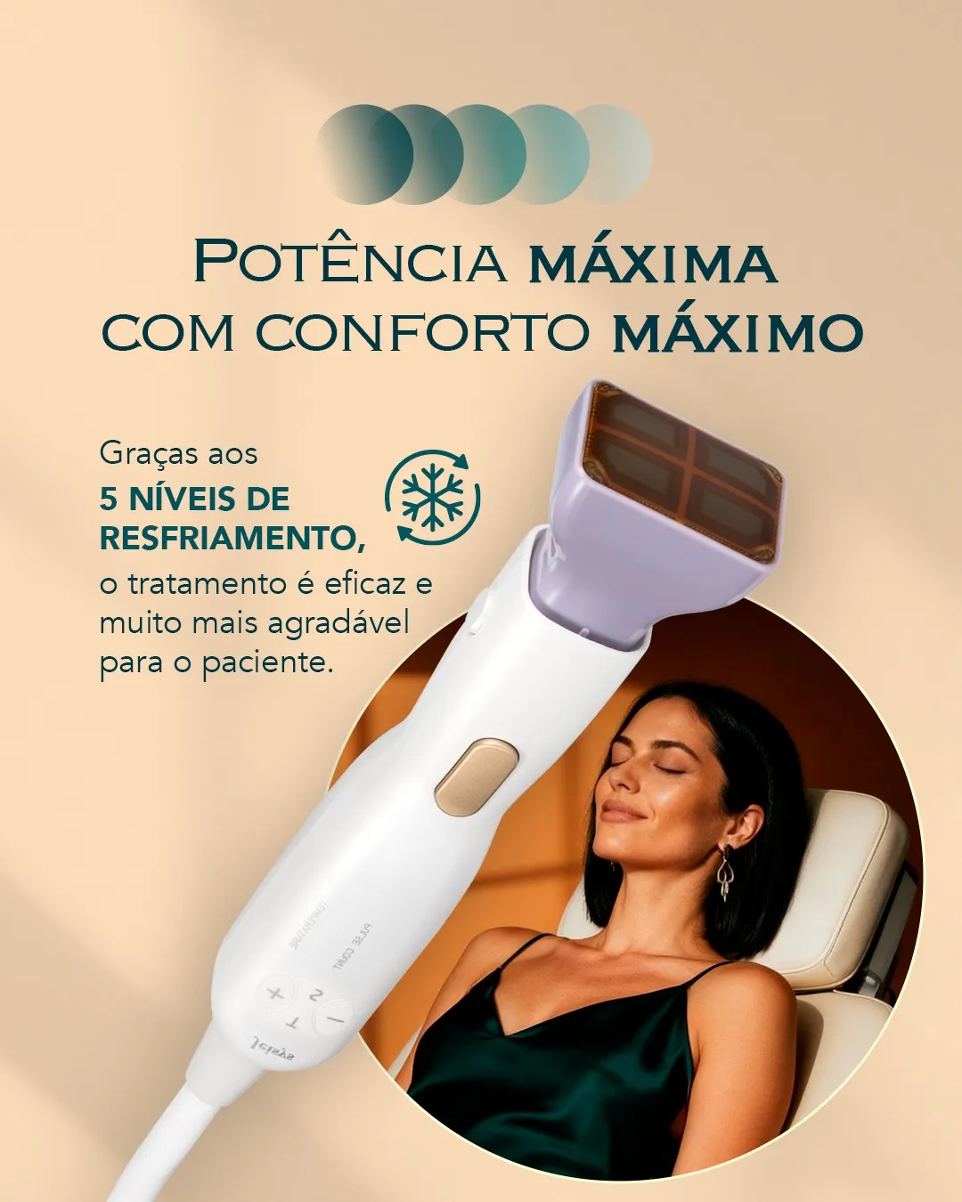 Density com 5 níveis de resfriamento, tratamento eficaz e confortável